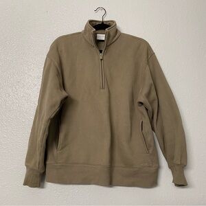 ARITZIA Sweatfleece Quarter Zip (Nomad Taupe)